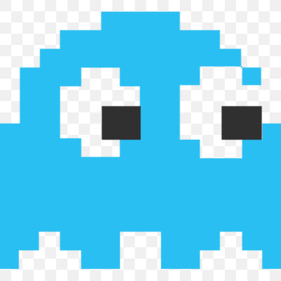 Pacman Pixel Blue Ghost