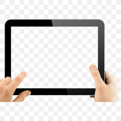 Two Hands Holding Empty Tablet